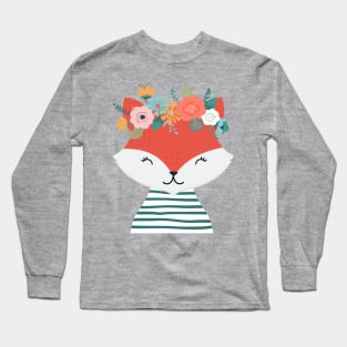 Floral Fox Long Sleeve T-Shirt